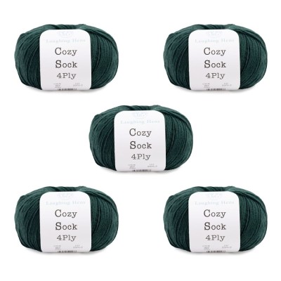 Laughing Hens Cozy Sock 4 Ply Pack of 5 x 100g										 - 007 Juniper