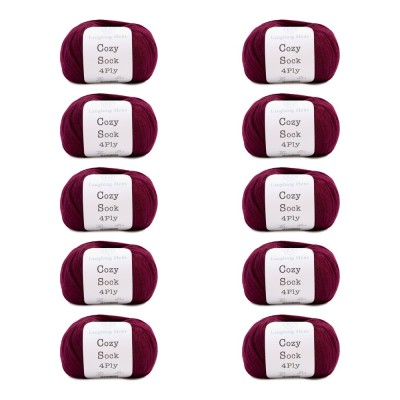 Laughing Hens Cozy Sock 4 Ply - Pack of 10 x 100g										 - 011 Wild Berry