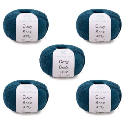Laughing Hens Cozy Sock 4 Ply Pack of 5 x 100g										 - 013 Dark Teal