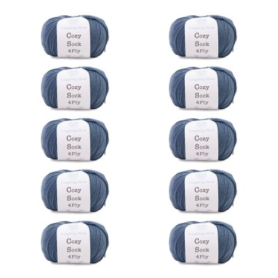 Laughing Hens Cozy Sock 4 Ply - Pack of 10 x 100g										 - 014 Storm