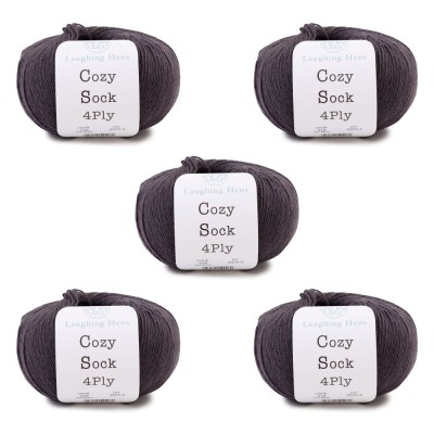 Laughing Hens Cozy Sock 4 Ply - Pack of 5 x 100g balls										 - 016 Rich Brown