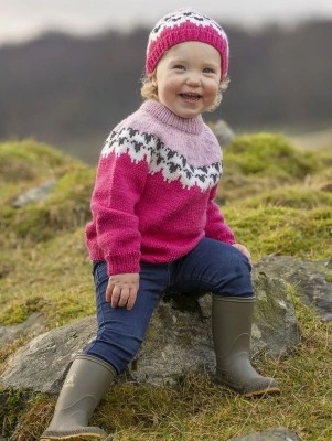 Viking Garn 2309-2 Children's Flokken Sweater - Cerise										