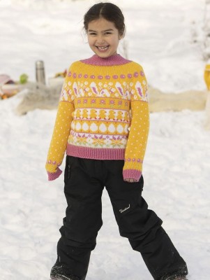Viking Garn 2412-2 Children's Easter Spirit Sweater - Pink										