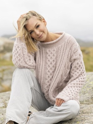 Viking Garn 2519-2b Jærbu Sweater Powder Pink										 - Viking Garn 2519-2b Jærbu Sweater Powder Pink