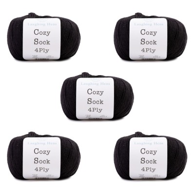 Laughing Hens Cozy Sock 4 Ply - Pack of 5 x 100g balls										 - 035 Midnight