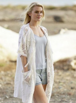 DROPS Barcelona Häkeln Sommerjacke - Deutschsprachige Anleitung										