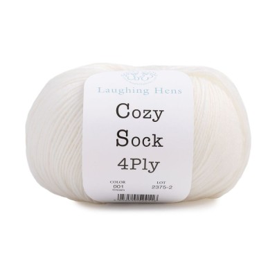 Laughing Hens Cozy Sock 4 Ply										 - 001 Cream