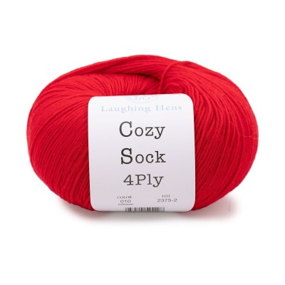 Laughing Hens Cozy Sock 4 Ply										 - 010 Crimson
