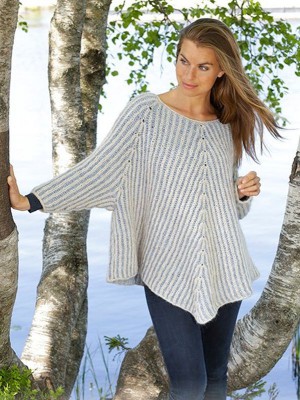 DROPS Sea Air Poncho-Pullover - Deutschsprachige Anleitung										