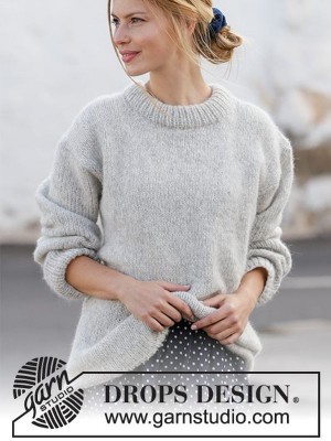 DROPS Grey Pearl Pullover - Deutschsprachige Anleitung										
