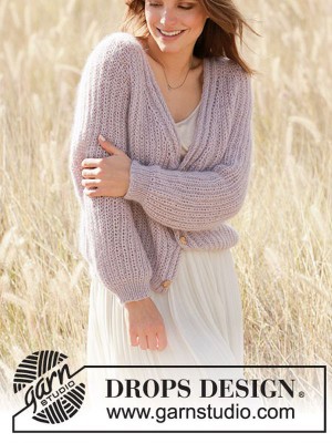 DROPS Lavender Breeze Strickjacke - Deutschsprachige Anleitung										