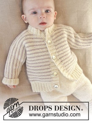 DROPS Little Darcy Babystrickjacke - Deutschsprachige Anleitung										