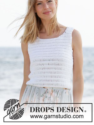 DROPS White Heat Trägertop - Deutschsprachige Anleitung										