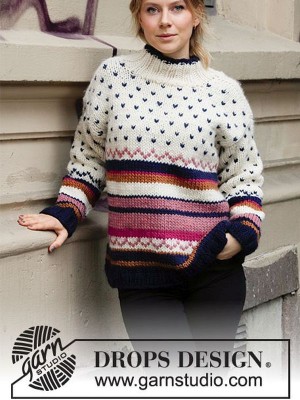 DROPS Winter Sunset Pullover - Deutschsprachige Anleitung										