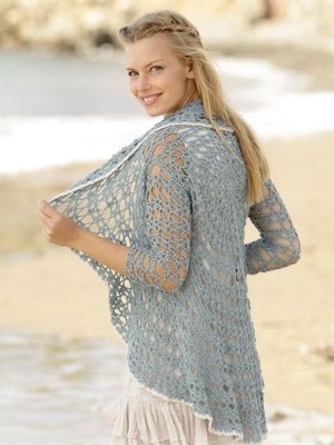 DROPS Isla Bonita Häkeln Strickjacke - Deutschsprachige Anleitung										