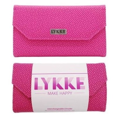 LYKKE Inter Changeable Circular Knitting Needle Set 3.5in Tips Birchwood Blush Basketweave										