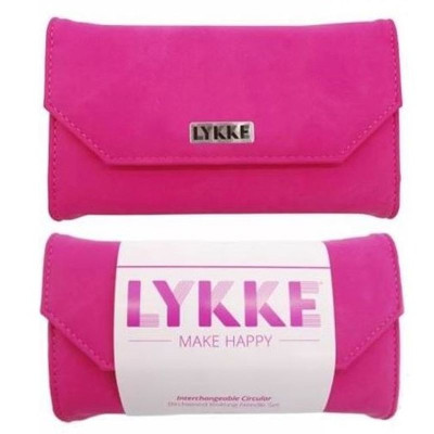 LYKKE Inter Changeable Circular Knitting Needle Set 3.5in Tips Birchwood Blush Denim										