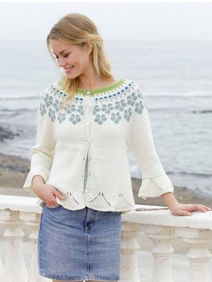 DROPS Myosotis Strickjacke - Deutschsprachige Anleitung										