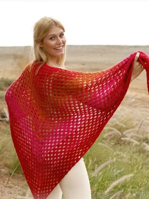 DROPS Rosalyn Häkeln Schultertuch - Deutschsprachige Anleitung										