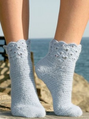 DROPS Seaside Häkeln Socken - Deutschsprachige Anleitung										