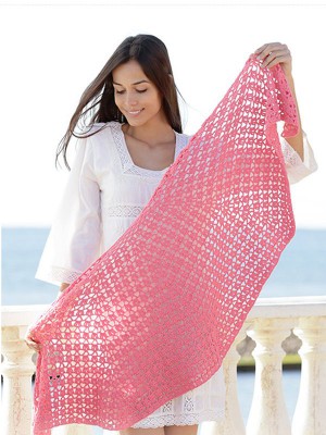 DROPS Watermelon Slice Häkeln Schultertuch - Deutschsprachige Anleitung										