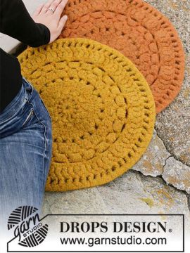 DROPS Autumn Sun Häkeln Sitzmatte - Deutschsprachige Anleitung