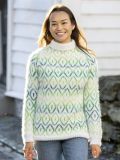 Viking Garn 2526-1b Terkel Sweater White-Green