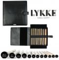 LYKKE Jackenstricknadel-Set in 35 cm Treibholz schwarz Kunstleder